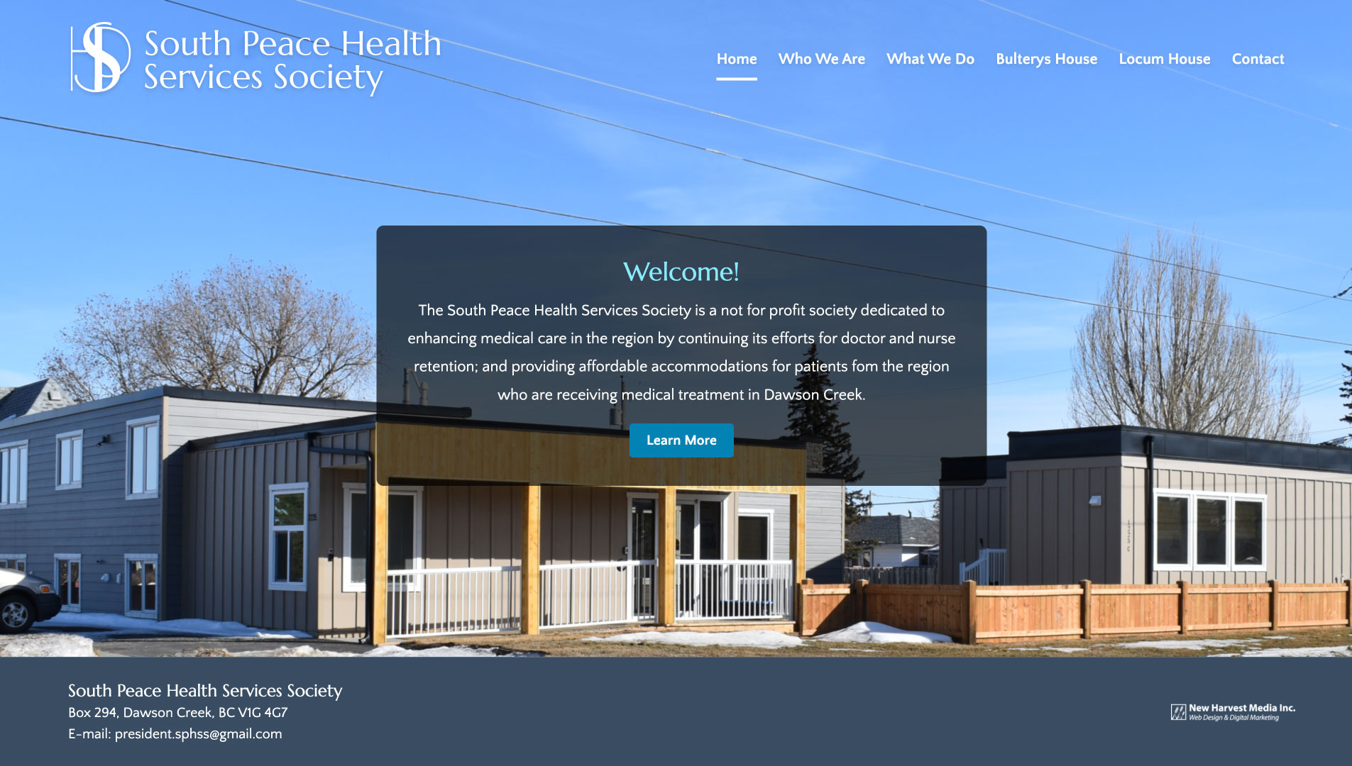 South Peace Health Services Society website screenshot